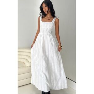 Squareneck white maxi dress fitted size XS